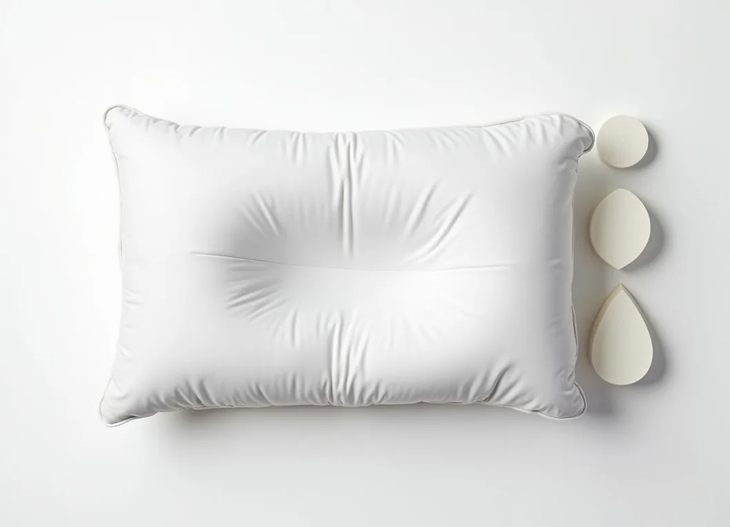 Adjustable contour pillow with three removable height inserts arranged beside it